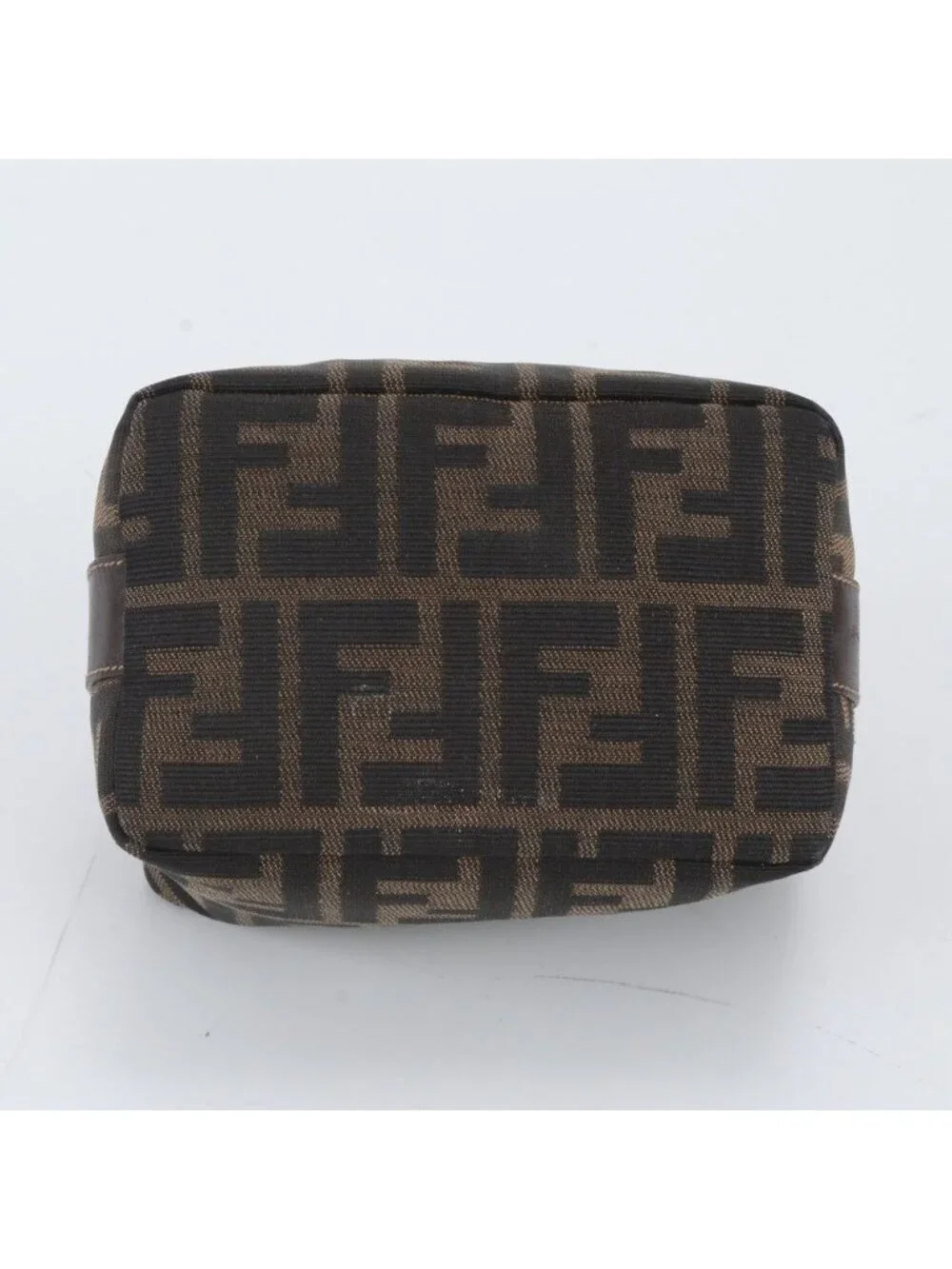 Fendi Zucca Mini Pouch Leather Nylon Handbag